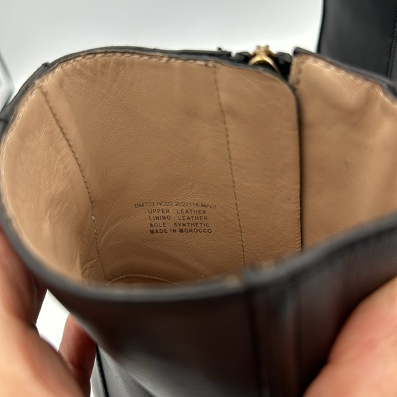 Square-toed ankle boots in Italian leather Sz8.5 - Picture 3 of 11